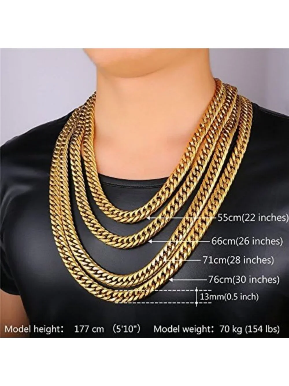 Men's Cuban Link Chain Necklace - 3.5/6/9/12mm Franco Curb Style Jewelry